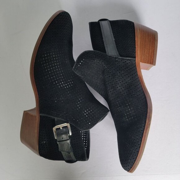 Sam Edelman Paula perforated Leather Upper Suede Ankle Boots. Size 10 - Picture 2 of 7